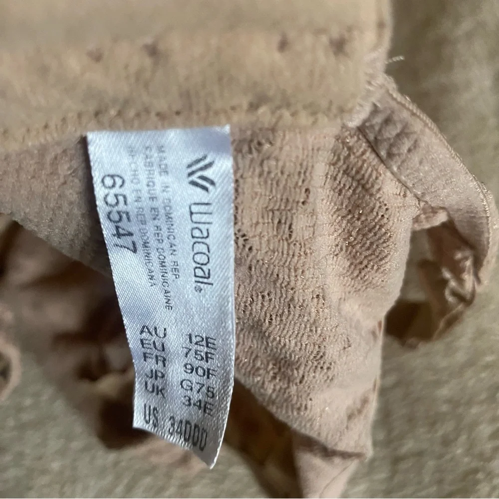Wacoal Bra 34DDD Halo Lace Tan‎ Brown Underwire Seamless